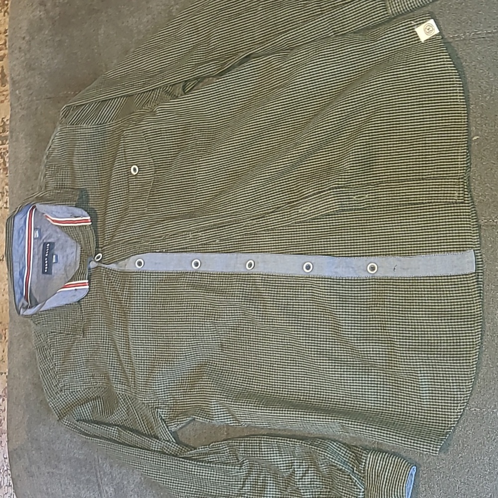 Green button-down shirt